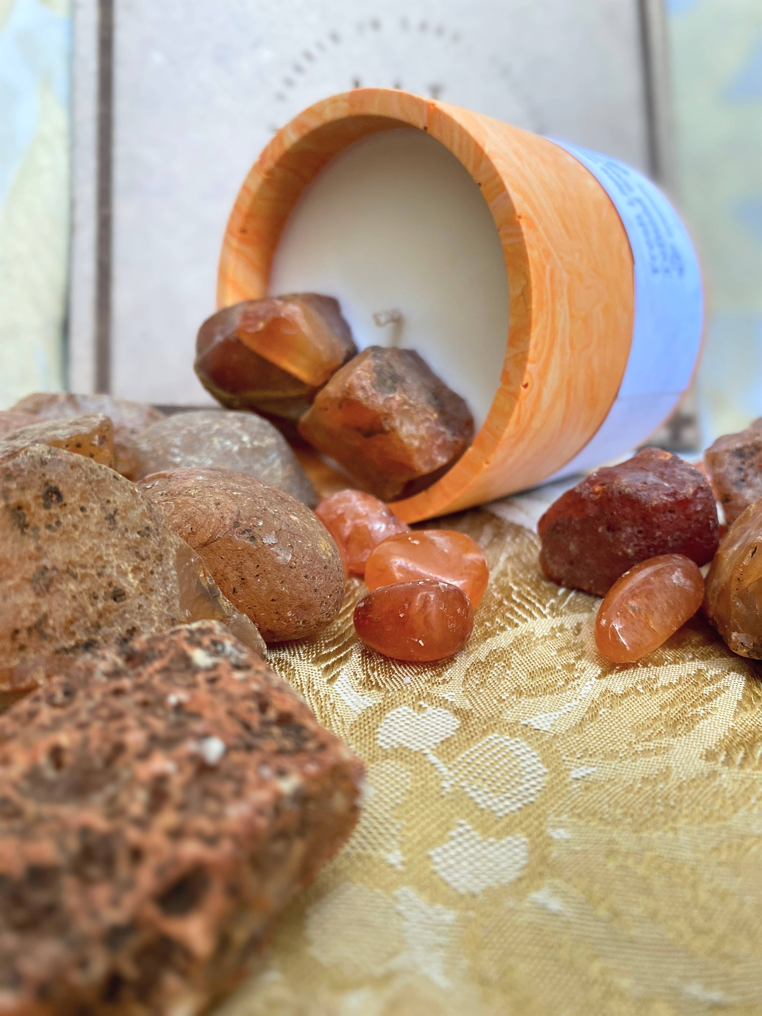 Lit Up, Ireland - Wholesale Jar/Filled Candle - Carnelian / Linen Infused Soul Candle1