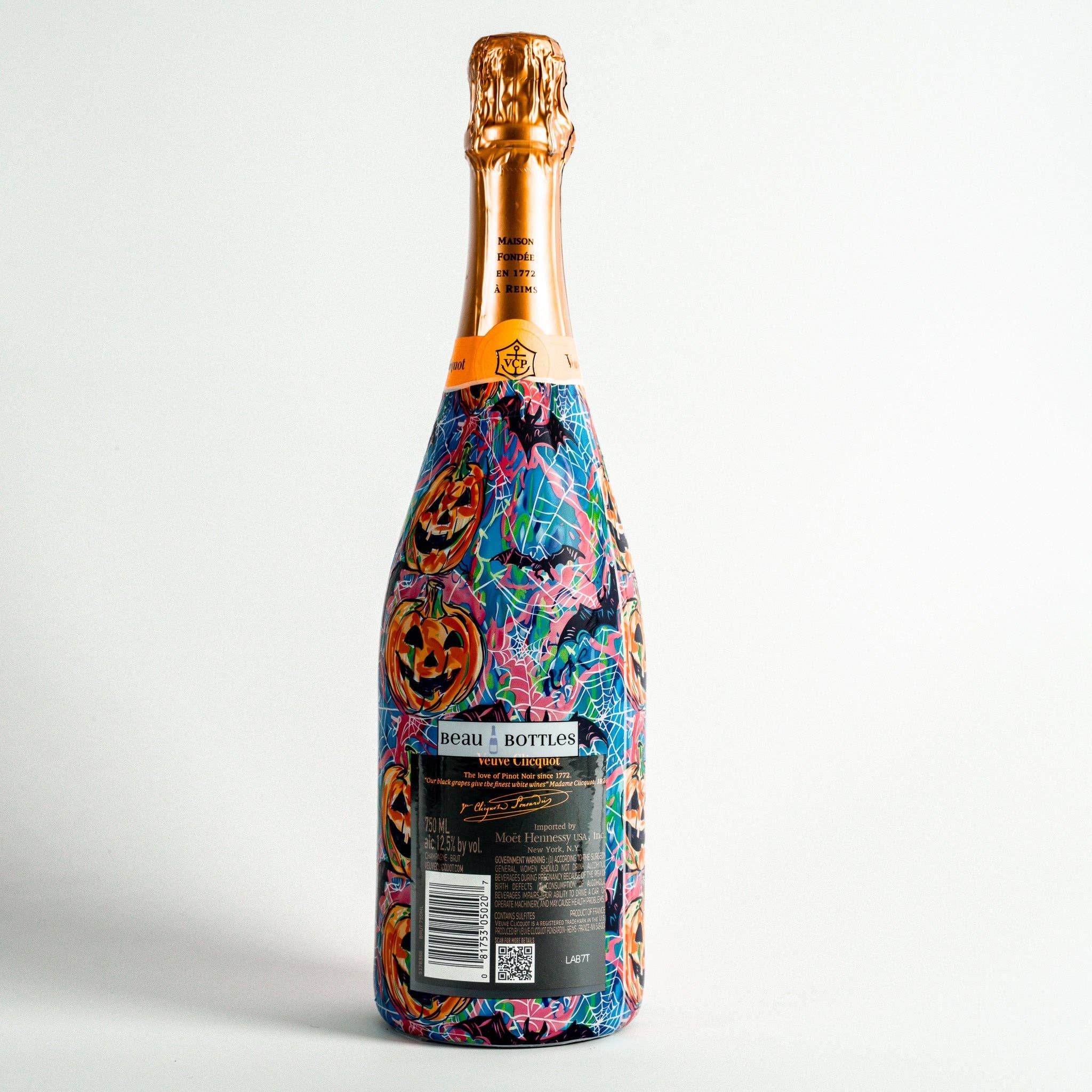 Beau Bottles - Vente Pochette cadeau pour bouteille de vin - Beau Bottles Preppy Halloween Bats - Collection Champagne3