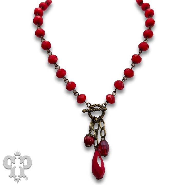 Pink Panache Brands - Wholesale Beaded/Pearl Necklace - Linked faceted bead necklace with bead charms13