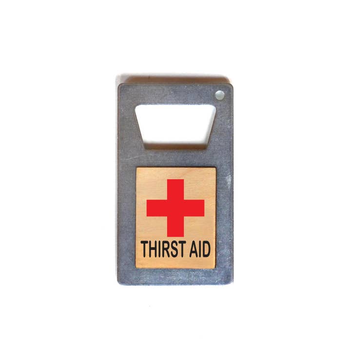 Thirst Aid Beer Bottle Opener for wholesale by Driftless Studios