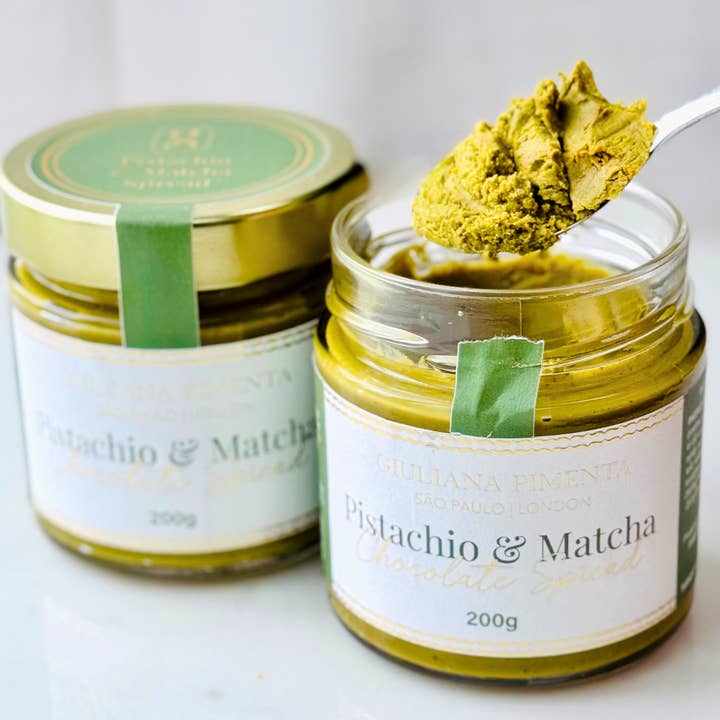 Pistachio & Matcha Spread for wholesale by Giuliana Pimenta