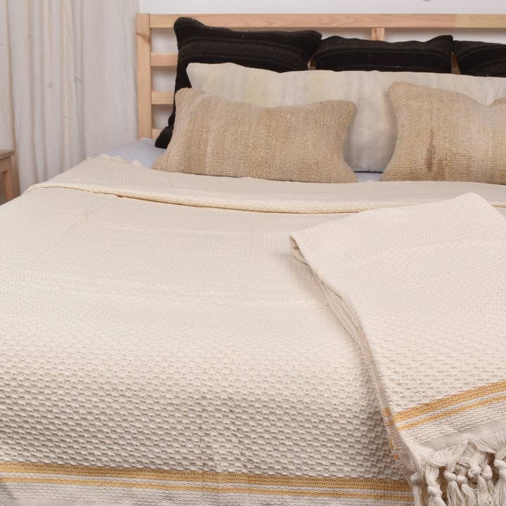 Tyrkisk sengetæppe, hyggeligt håndvævet tæppe for engroshandel hos Organic Turkish Towels