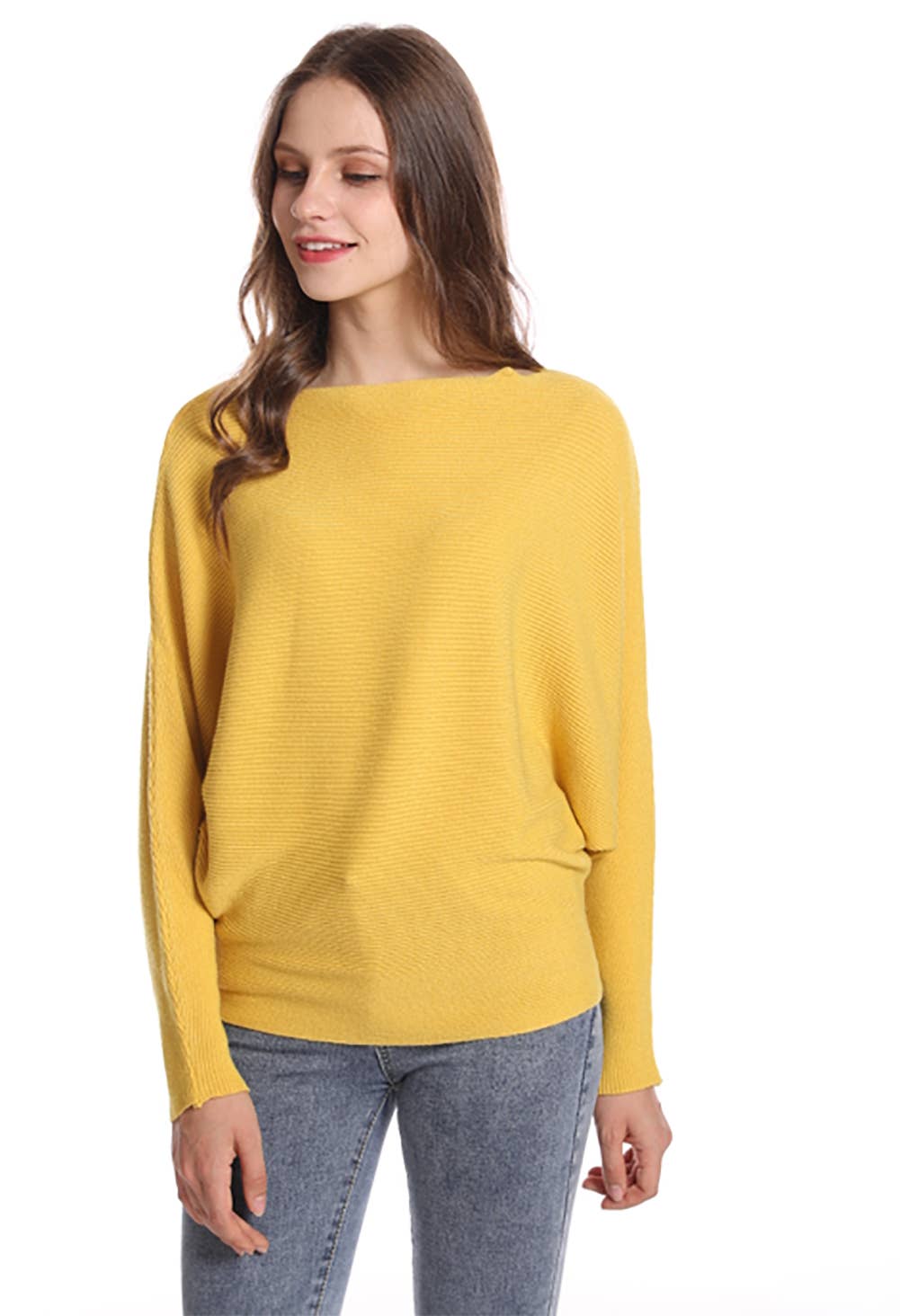 Fennco Styles – wholesale Knitted jumper – Women′s – Boat Neck Batwing Sleeve Knit Soft Sweater10