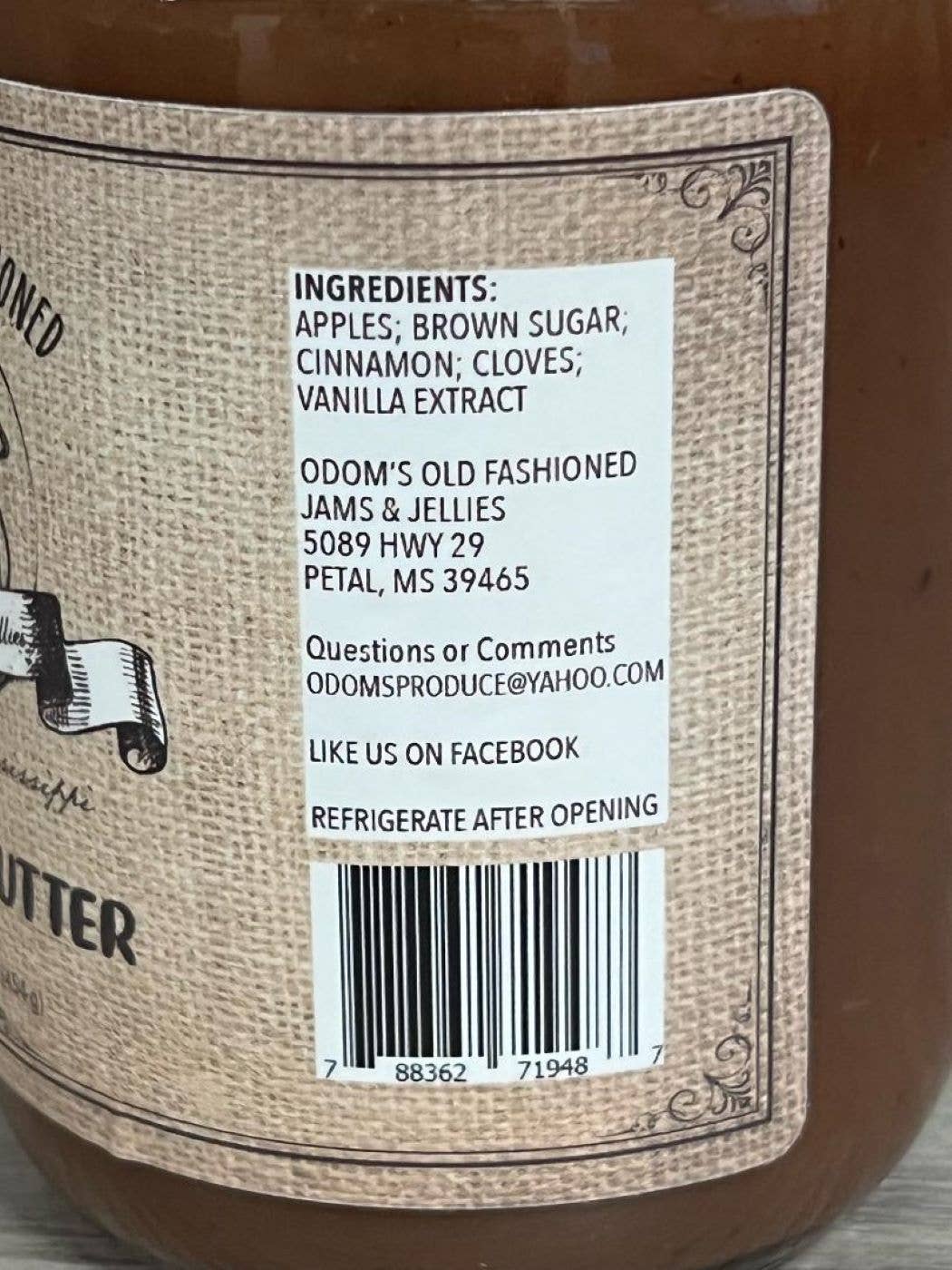 Odom's Old Fashioned Goods - Vendita all'ingrosso Marmellata/Gelatina - Burro di mele 1