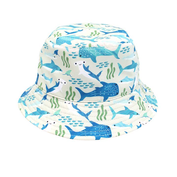 Cappello da pescatore reversibile per bambini Shark Friends Ocean Blue per la vendita all'ingrosso da parte di Emerson and Friends