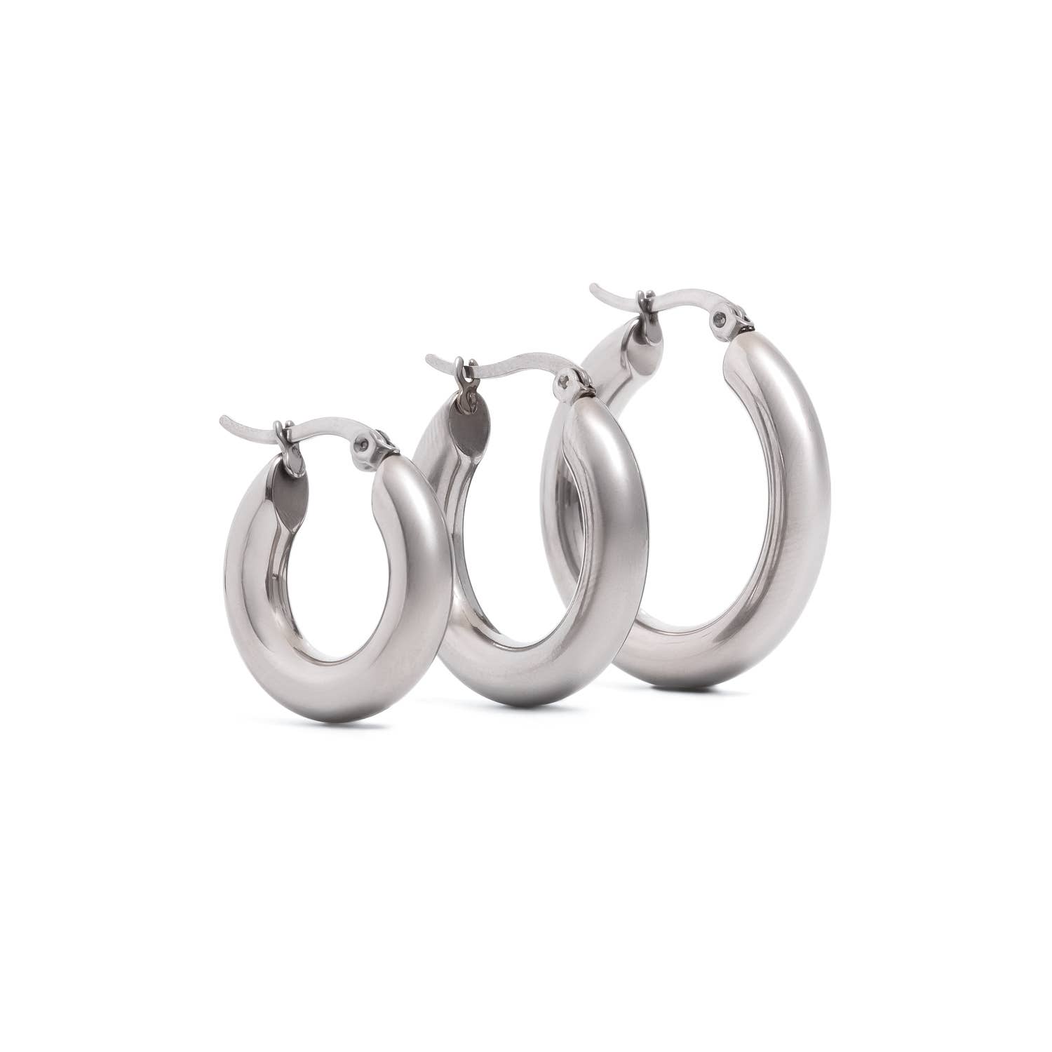 MASHALLAH – wholesale Hoop earrings – Classic Hoop Earrings (Multiple Sizes - Silver and Gold)4