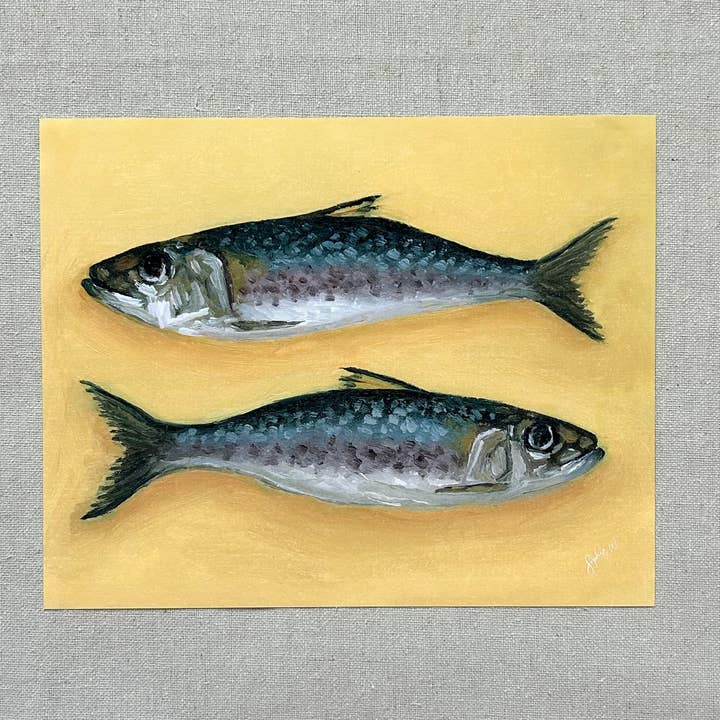 Stampa d'Arte "Coppia di Pesci" per la vendita all'ingrosso da parte di sophie wyatt studio.