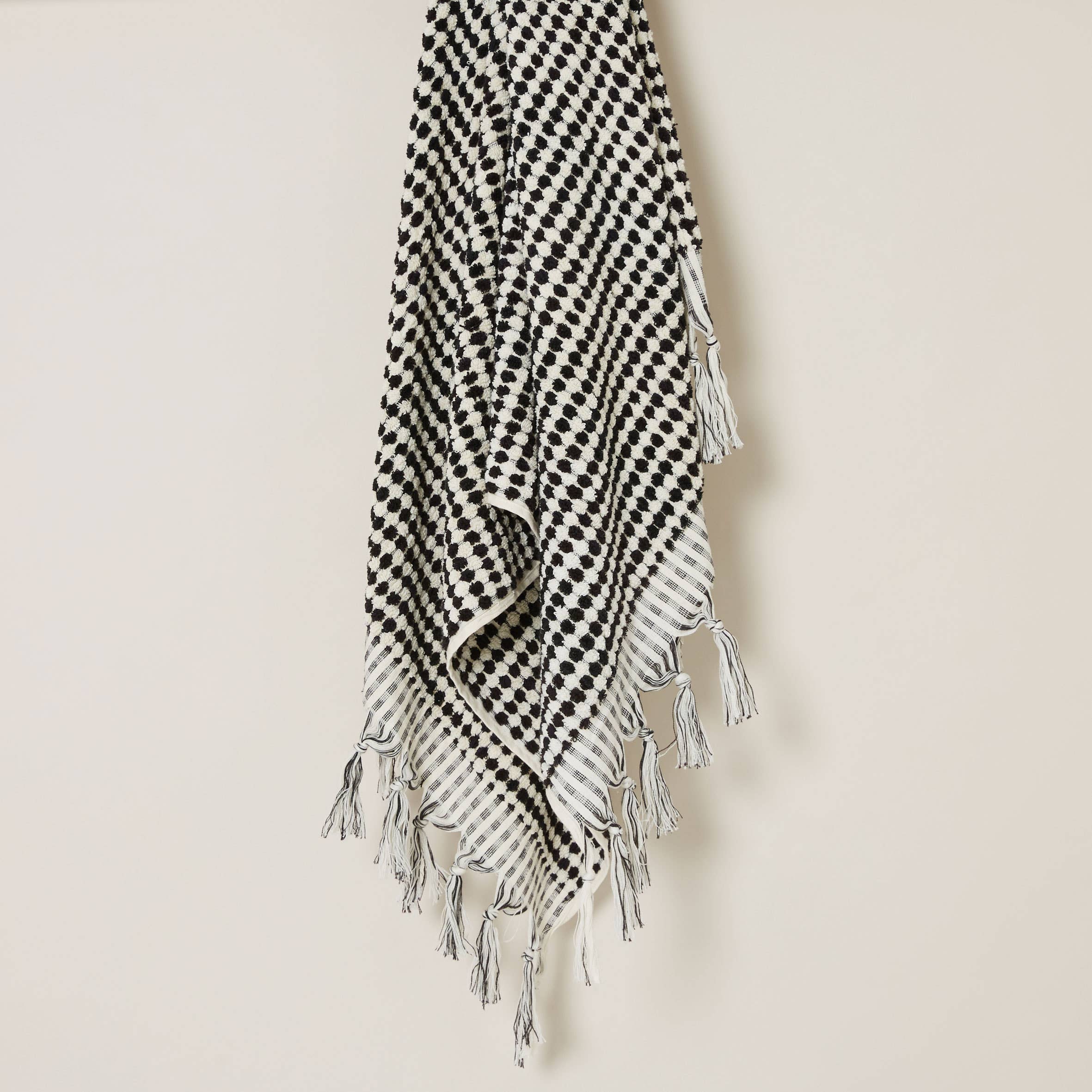 MAYDE - Vente Serviettes de bain - Serviette Crescent - Noir et blanc1