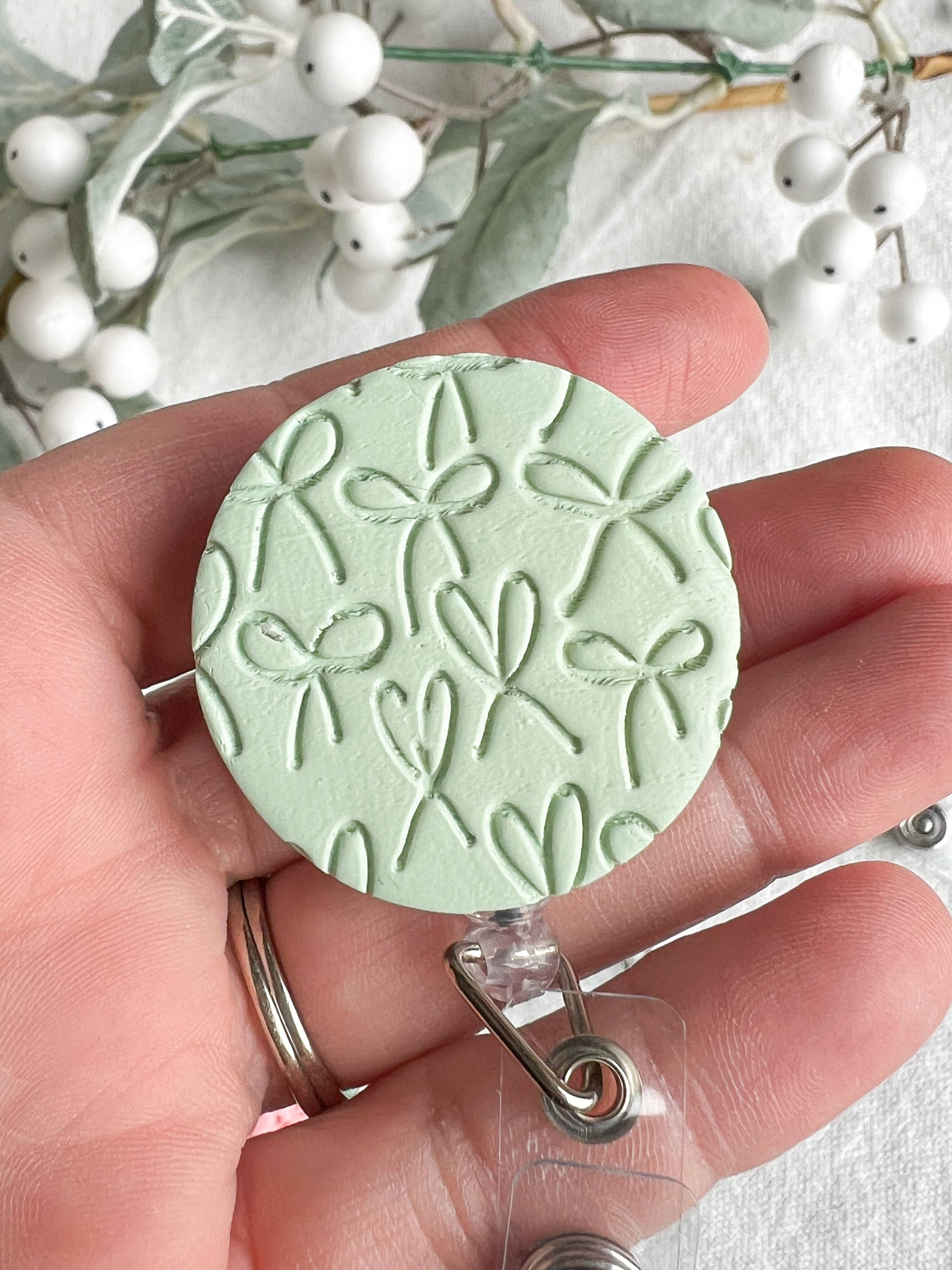 Morning Dew Designs - Wholesale Badge Accessory - Women's - Christmas Polymer Clay Badge Reels | Holiday Nurse ID Badge 5