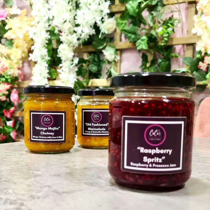 Raspberry and Prosecco Jam for wholesale by CeCe's Cakes and Bakes