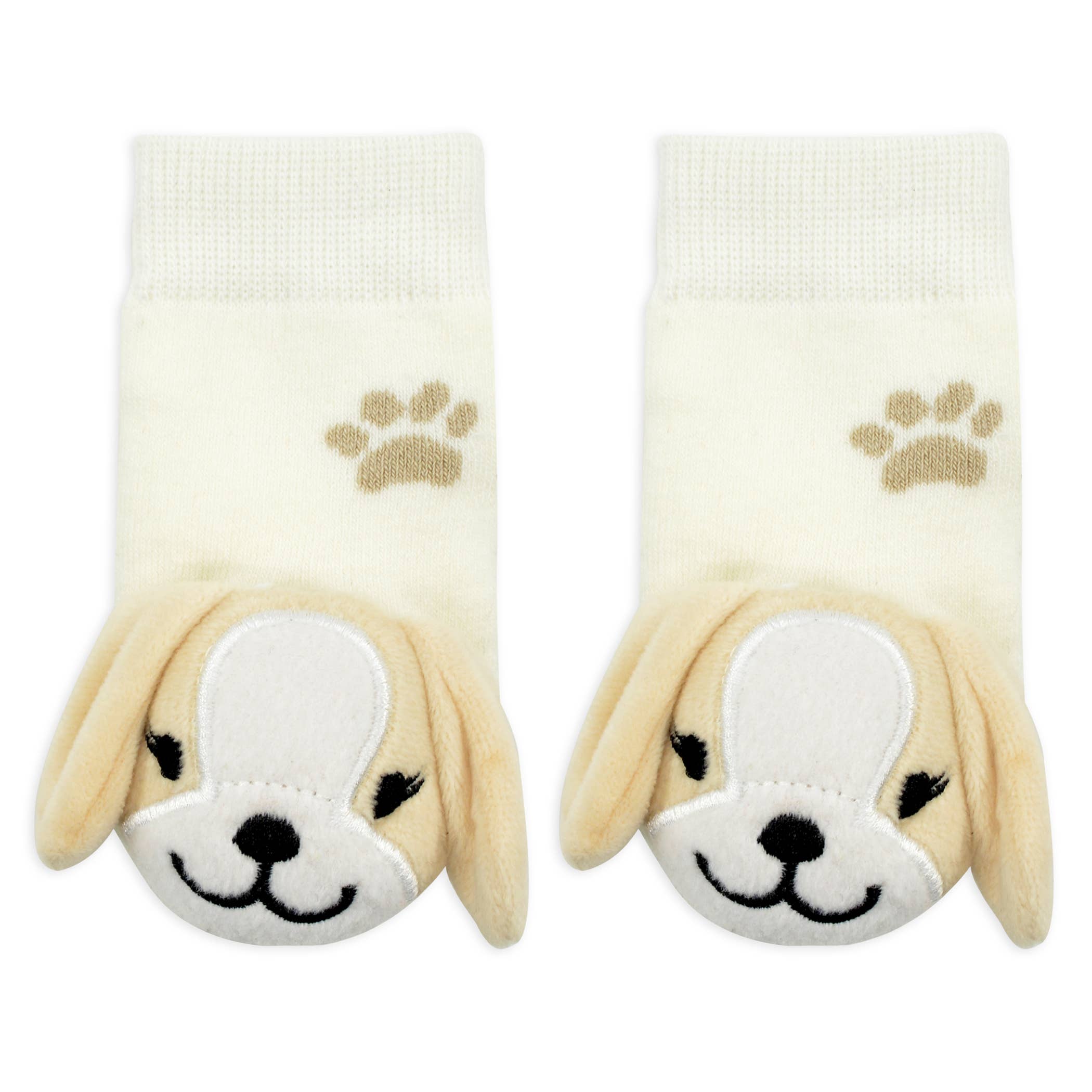 Boogie Toes - Vente Chaussettes – bébé - Chaussettes Hochet Beige Puppy Boogie Toes1