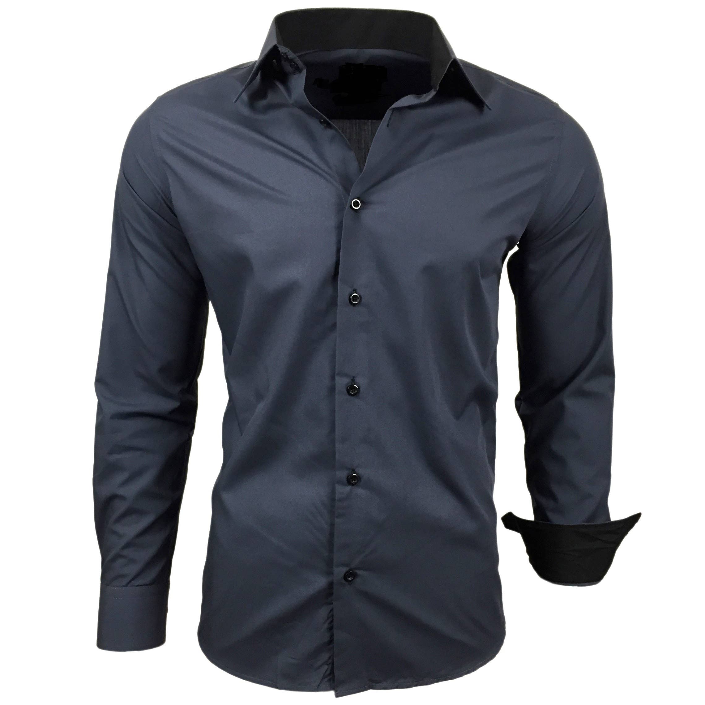 SUBLIMINAL MODE - Wholesale Button Down Shirt - Men's - Plain Two-Tone Basic Shirt2