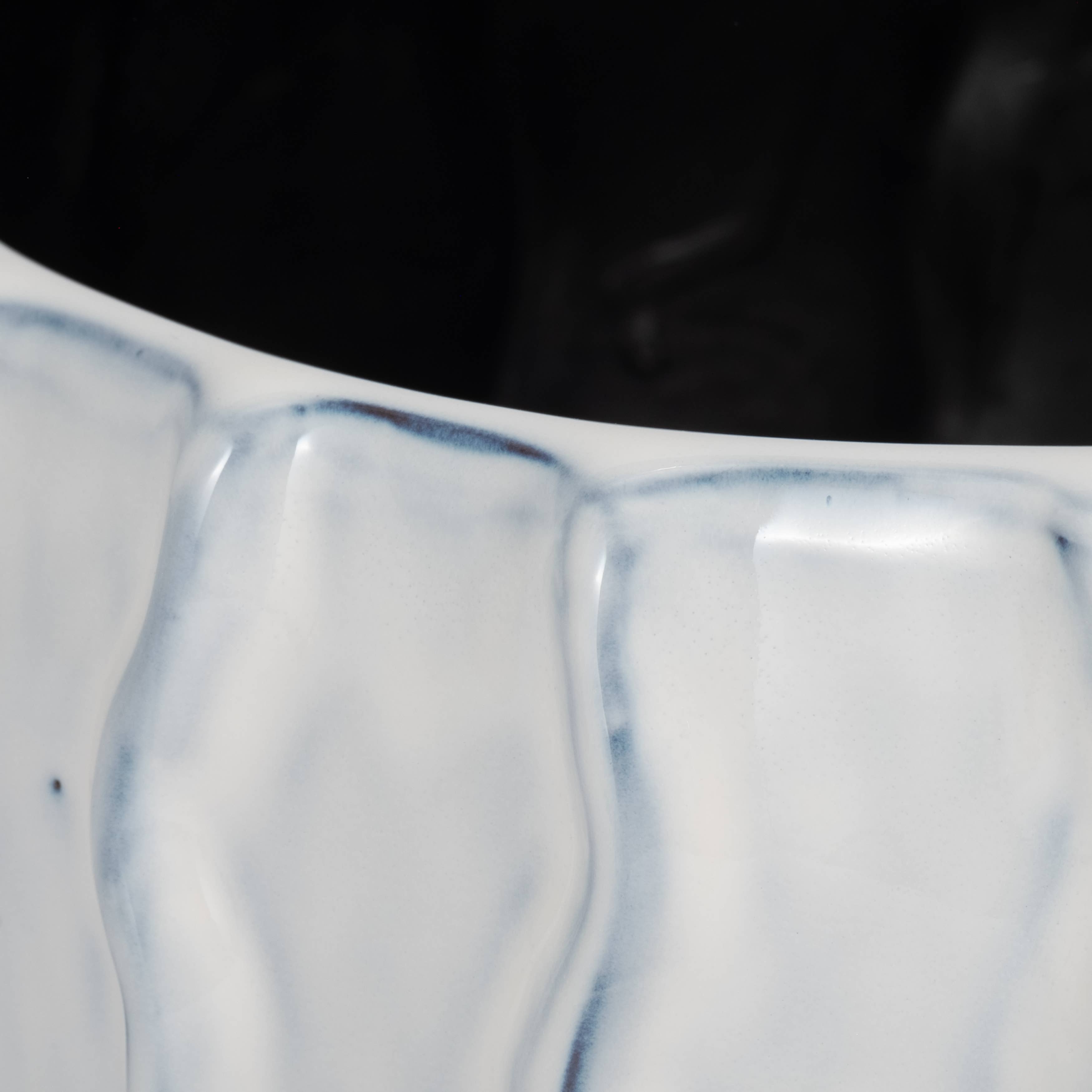 Sagebrook Home - Wholesale Decorative Plate/Dish/Bowl - Decorative Bowl - White/Blue Ceramic Sea Urchin, 11 in.7