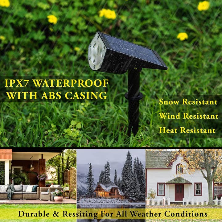Moss & Stone - Wholesale Outdoor/Lawn Light - Solar Landscape Spotlights, 2 Pcs Solar Spotlights Outdoor Waterproof IPX7, 3 Modes Led Outdoor Garden Lights Auto On/Off for Yard, Porch, Driveway Walkway Wall3