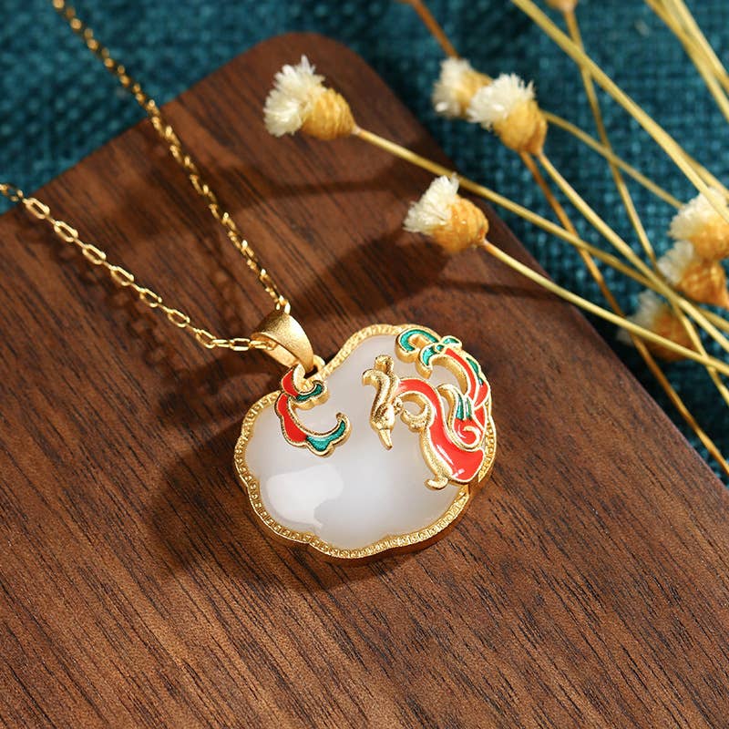 Bright MacMing - Wholesale Pendant/Charm Necklace - Phoenix in Fire Jade Necklace1