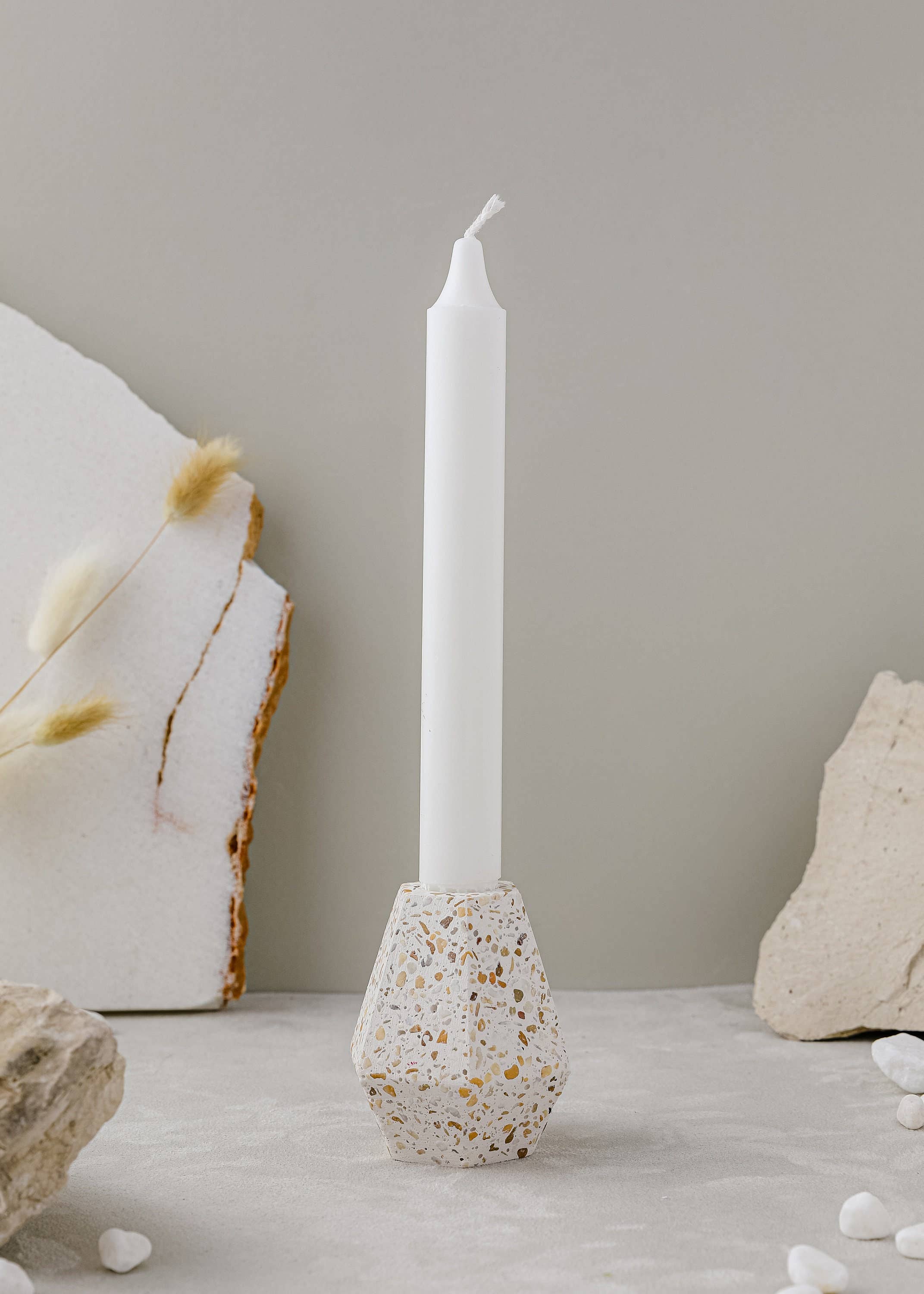 Nema Concept - Wholesale Candle Holder - Terrazzo Candlestick Holders | Sea Pebble Collection | Decor2