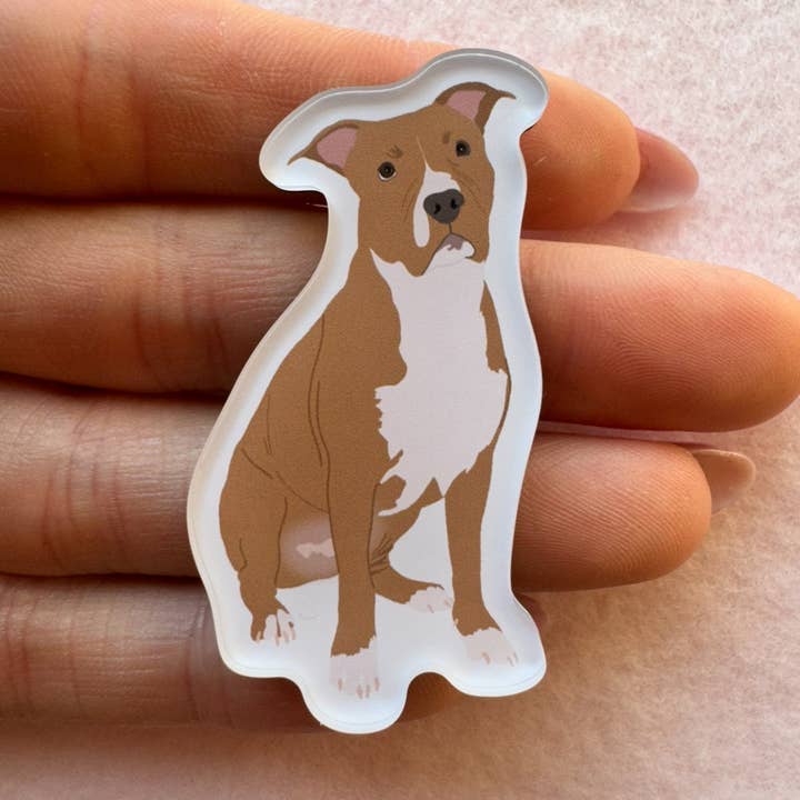 Our Cheery Corner - Wholesale Magnet - Pit Bull (brown/red) Magnet1