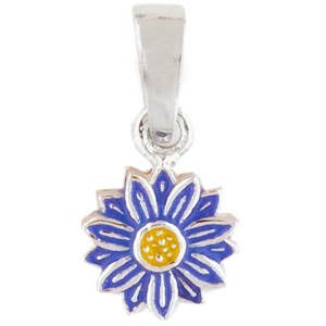 pendentif fleur bleu argent 925 pour la vente par Janusch