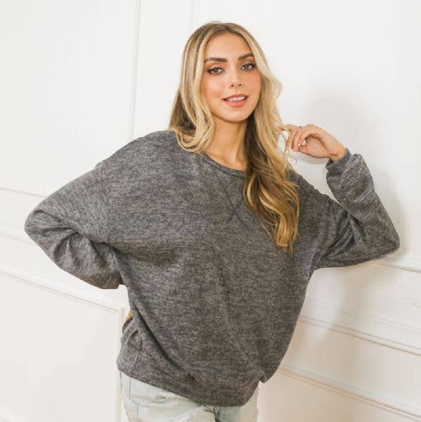 A knit top-AT2077 for wholesale by FLYING TOMATO