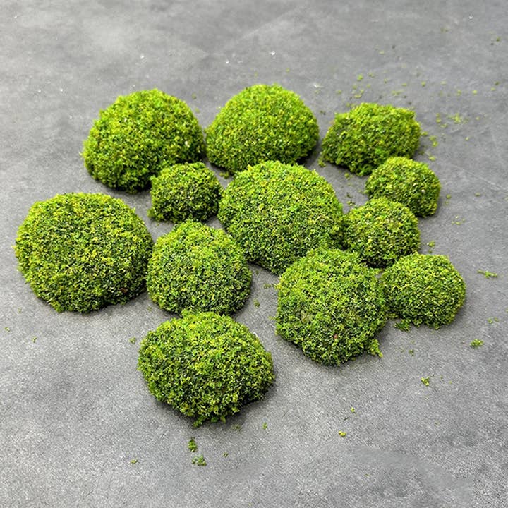 Pack of 12pc- Lifelike Mixed Sizes Artificial Moss Rocks for wholesale by Angel Isabella