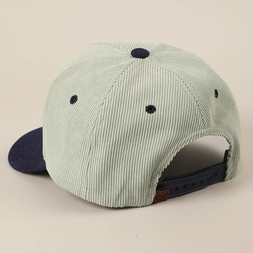 Fashion City - Wholesale Baseball Cap - Unisex - Plain Two Tone Corduroy 5 Panel Trucker Hat35