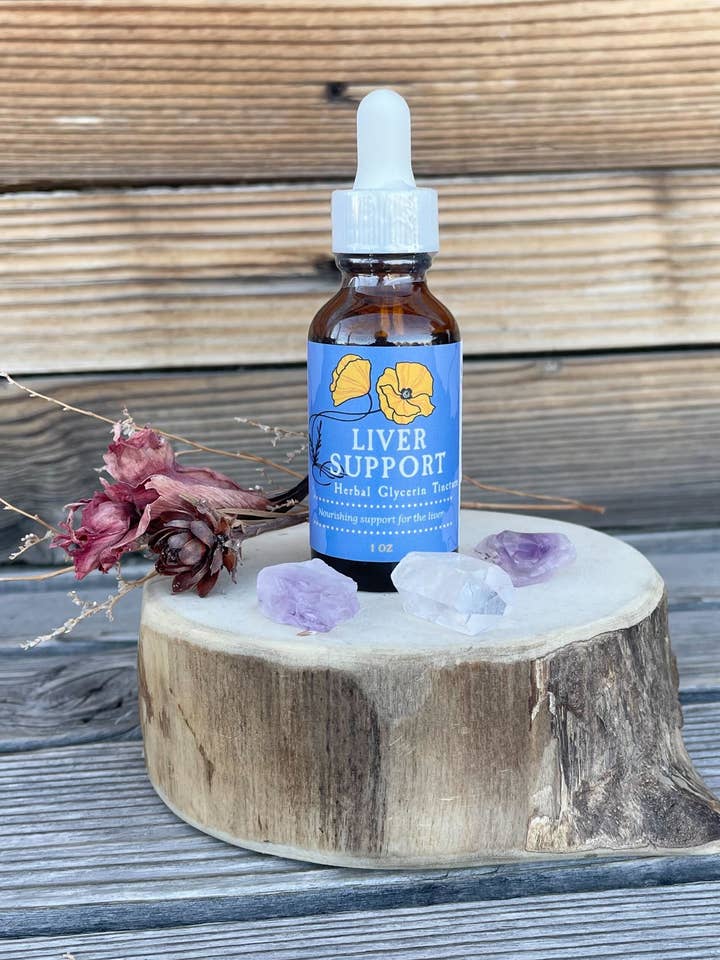 Glycérine de soutien hépatique 1 oz. pour la vente par Golden Poppy Herbal Apothecary