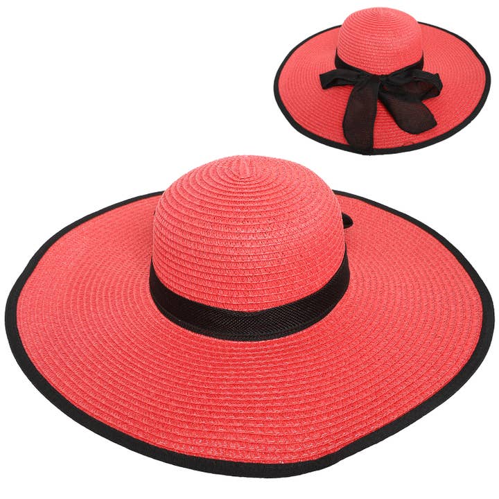 SP Sophia Collection - Wholesale Straw Hat - Women's - Floppy Oversized Wide Brim Straw Woven Sun Hat 2