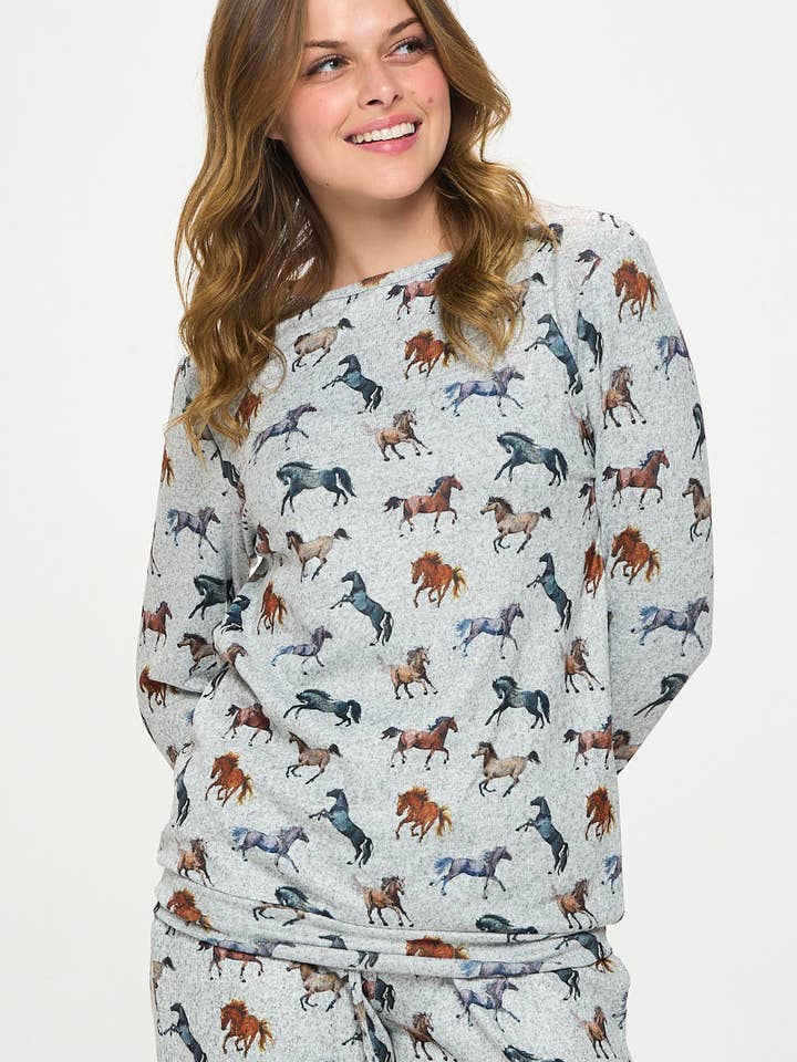 COLOR HORSE PRINT PULLOVER for wholesale by SM WARDROBE