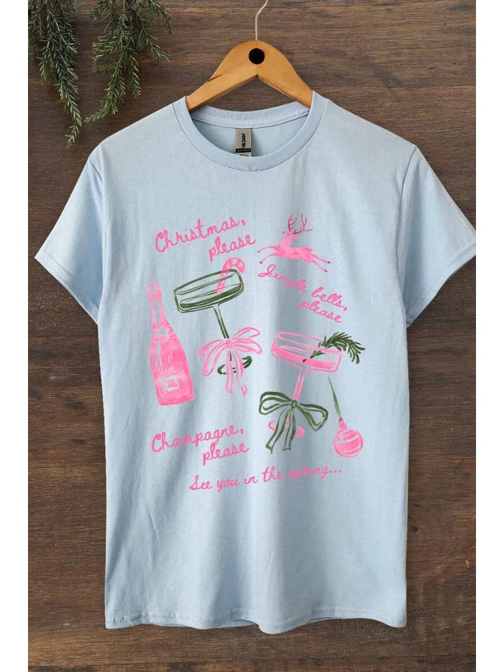 COLORBEAR - Wholesale T-Shirt (Graphic) - Women's - Christmas Champagne Graphic Heavy Cotton Tee5