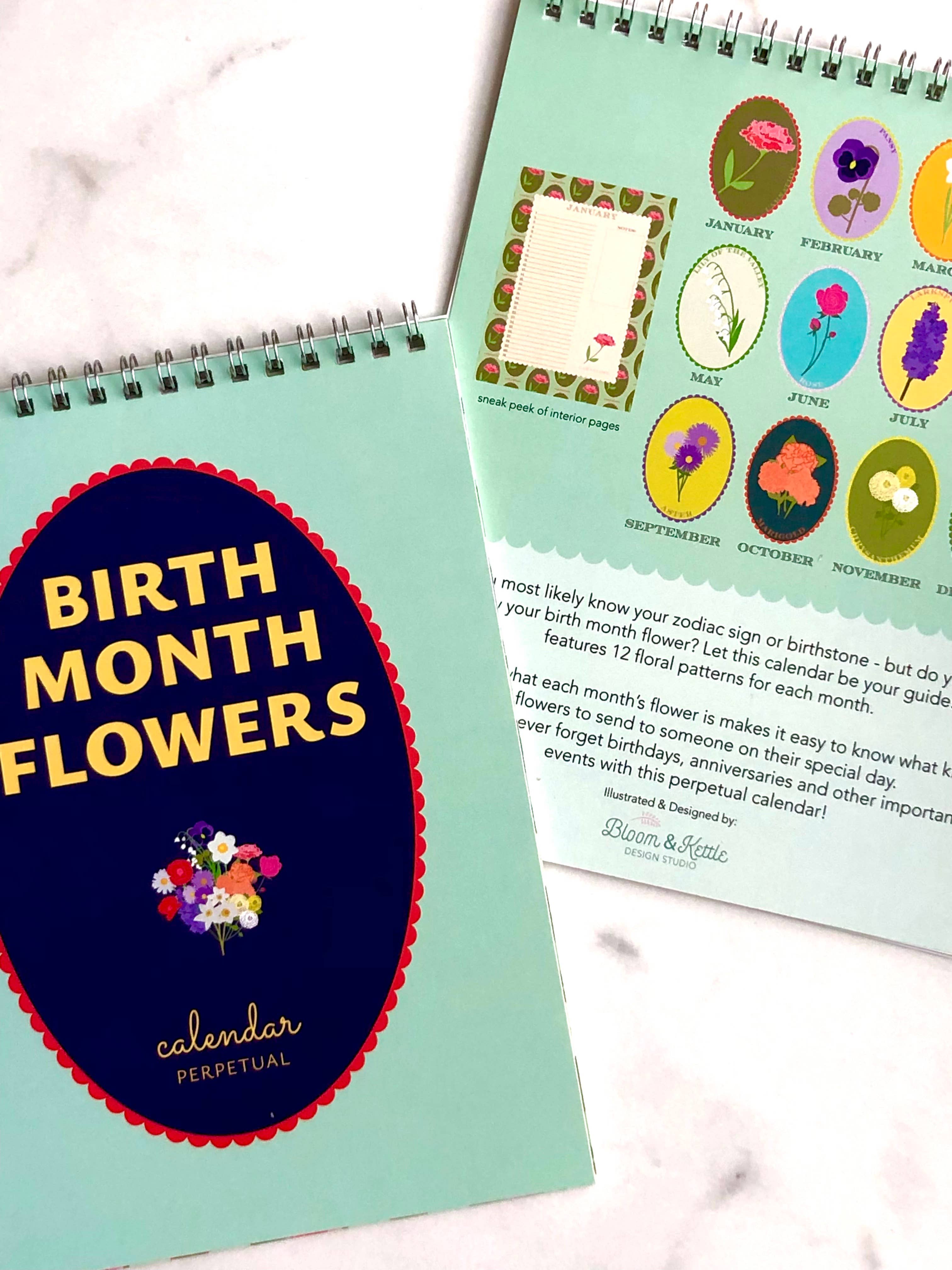 Bloom and Kettle – Großhandel Kalender – Ewiger Blumenkalender für den Geburtsmonat0