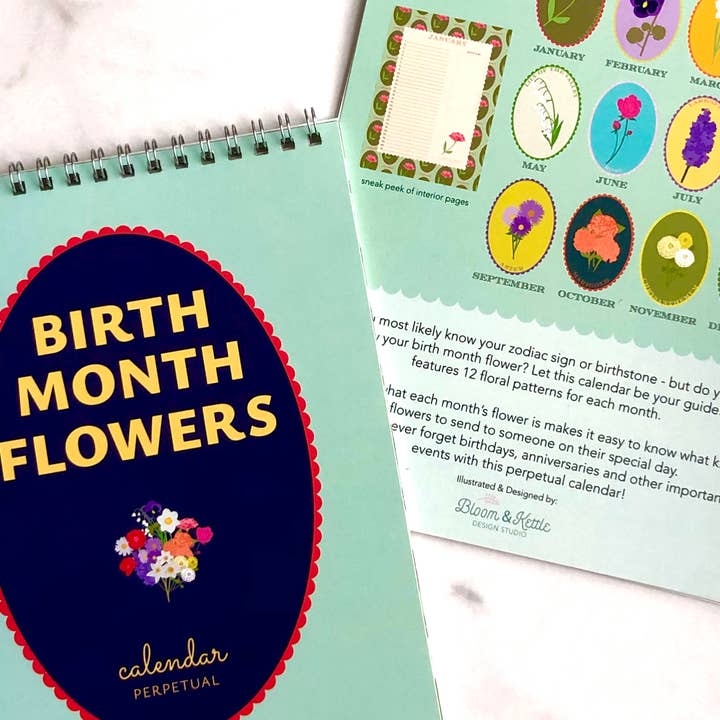 Bloom and Kettle – Großhandel Kalender – Ewiger Blumenkalender für den Geburtsmonat