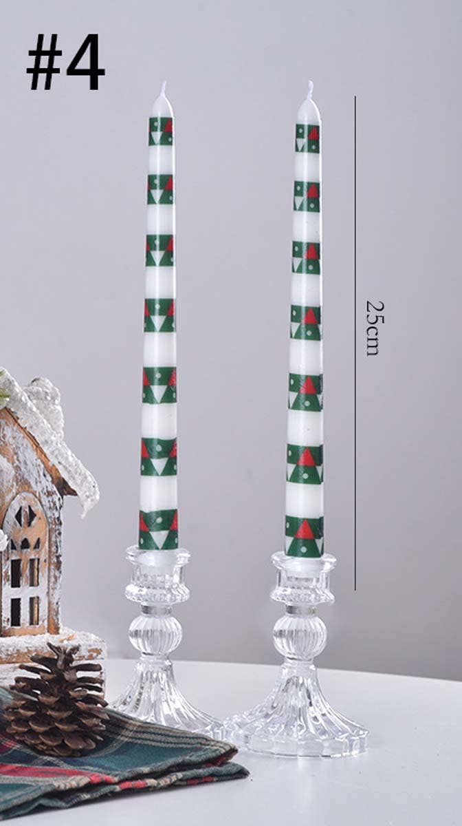 Candles Meta - Wholesale Tapered Candle/Candlestick - 25cm Smokeless Christmas Decorative Printed Taper Candle3