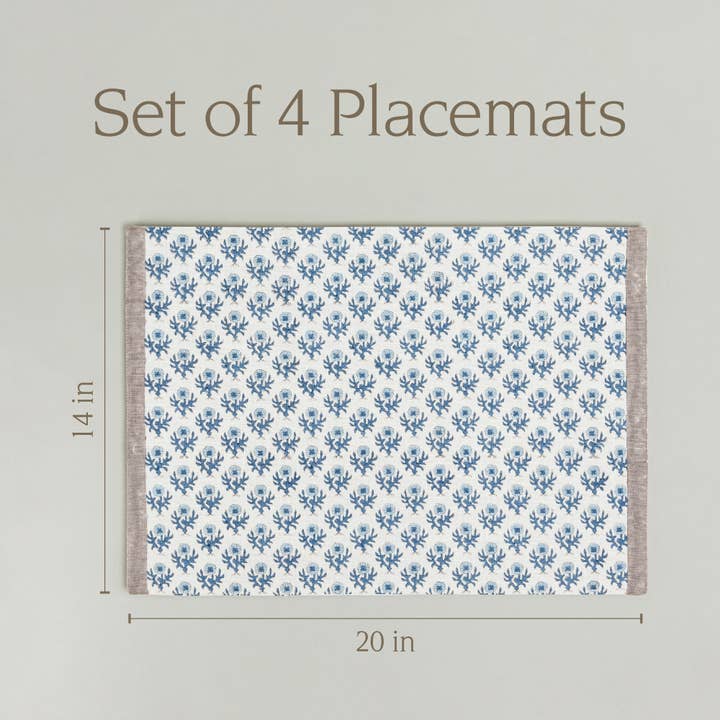 over&back - Wholesale Placemat - Artisan Hand-Blocked Placemats – 100% Cotton – Set of 430