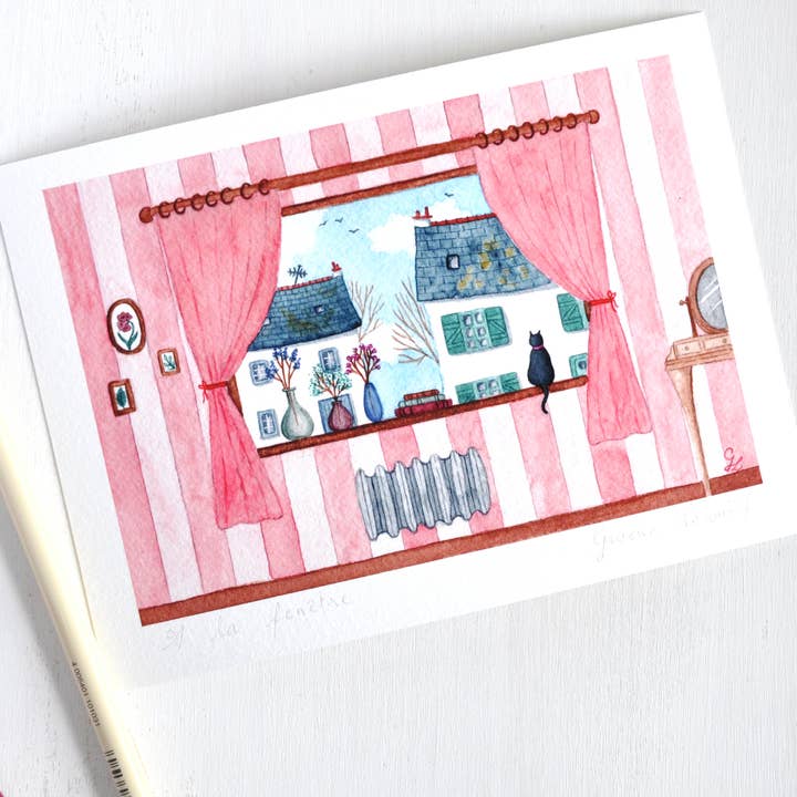 A la fenêtre- tirage d'art signé
pour la vente par Gwenngwenn