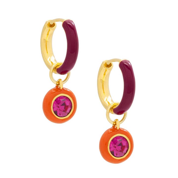 ZENZII Jewelry - Wholesale Dangle Earrings - 2-in-1 Enamel and Crystal Drop Earring