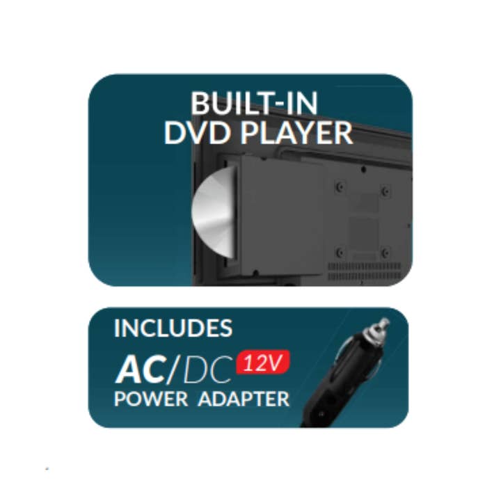 JupiterGear Home - Wholesale Decorative Tabletop Object - Supersonic Smart 24-inch VDAA DLED AC/DC Television with DVD2