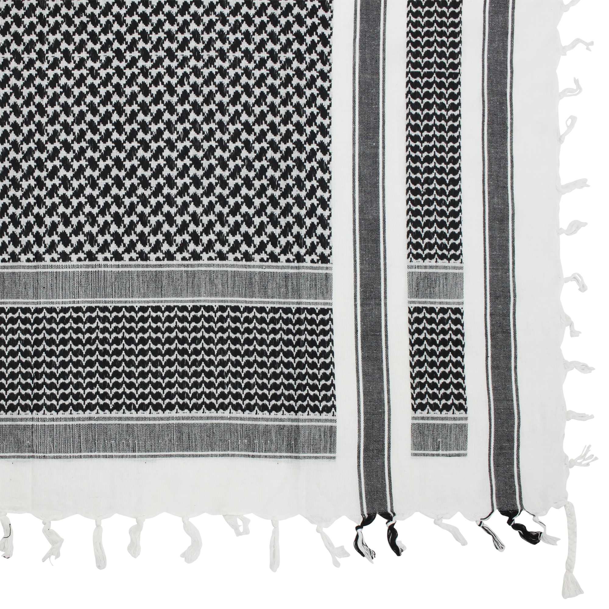 Tribal Trade GmbH - Vente Écharpe – unisexe - Tissu Palituch Desert blanc - noir - Kufiya PLO3