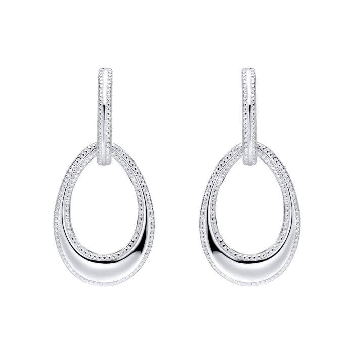 Pendientes de Lágrima Abierta con Borde de Granulado para venta al por mayor de Gecko Jewellery