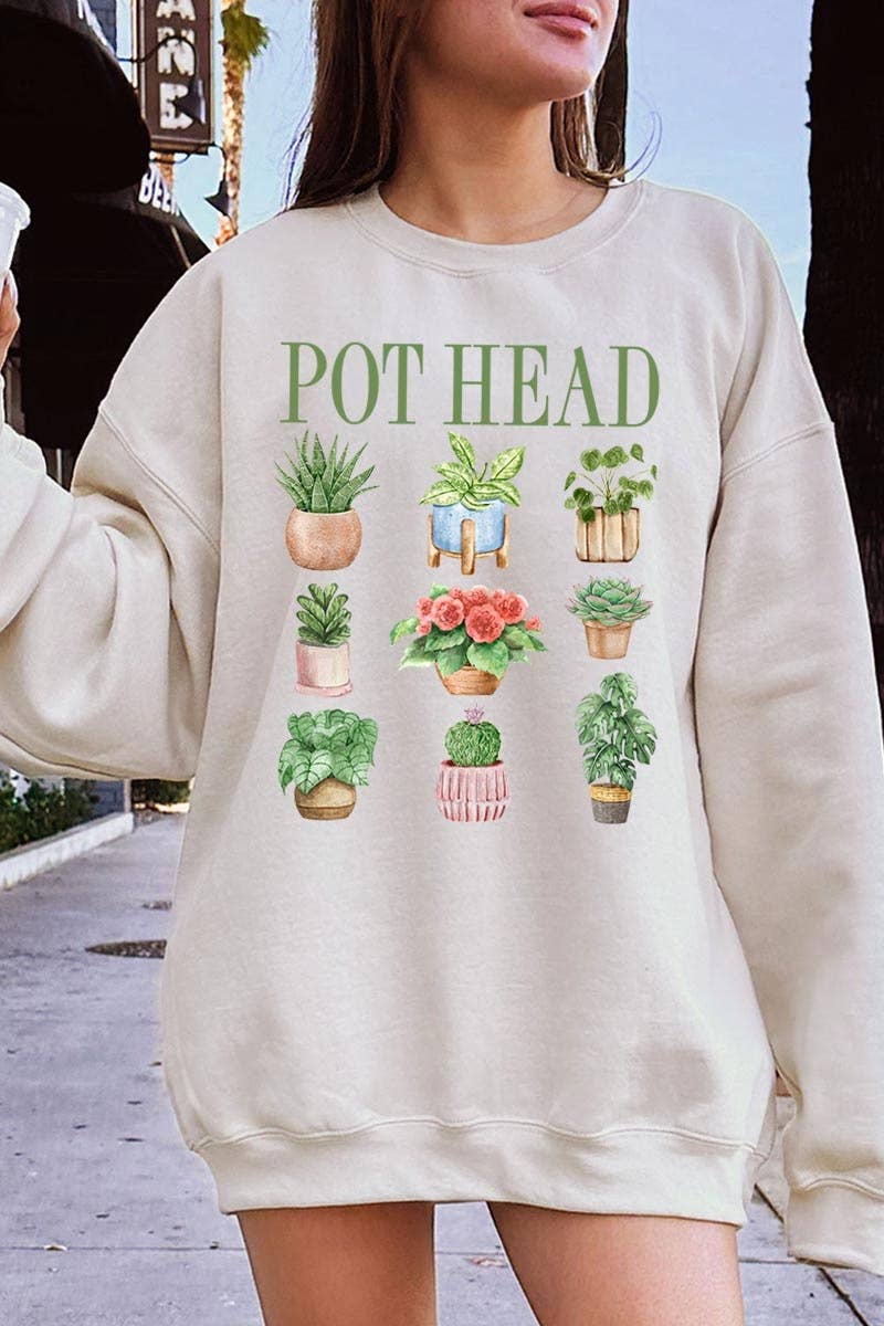 COLORBEAR - Wholesale T-Shirt (Graphic) - Women's - Pot Head Plant Lover Graphic Sweatshirt8