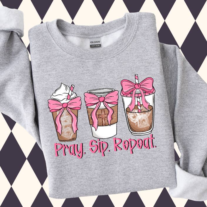 Pray. Sip. Repeat. for wholesale by 4Twenty4 Printed Apparel