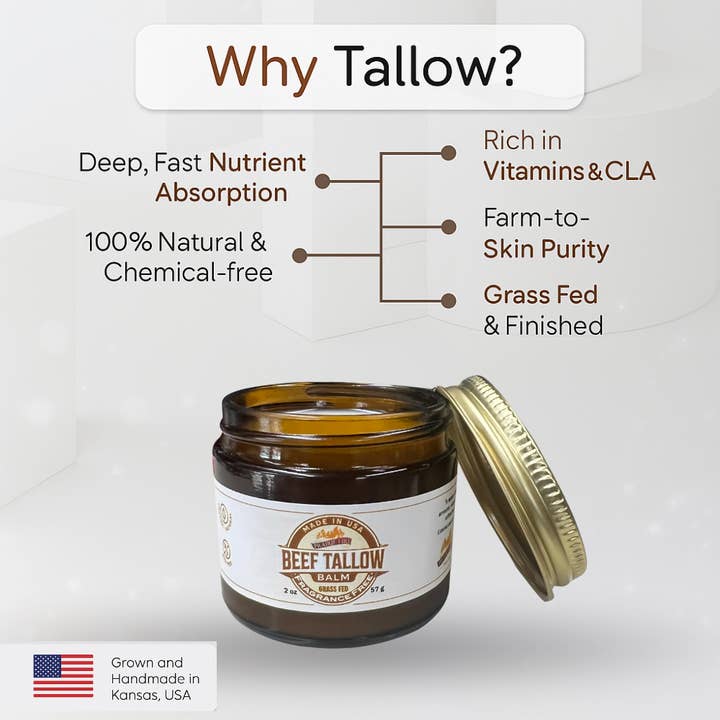 VIAI Beauty - Wholesale Body Balm/Butter - Grass Fed Beef Tallow Balm - 2 oz - Grown and Made in USA - Organic Grass Fed and Finished Tallow - Moisturizing Skin Care3