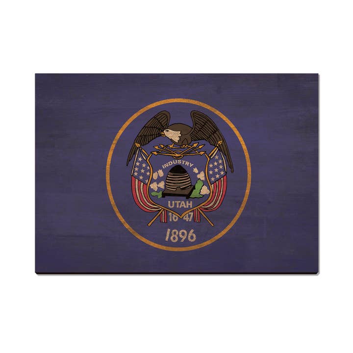 Utah Rustic Wood Flag - Wood Postcards & Magnets for wholesale by DaydreamHQ