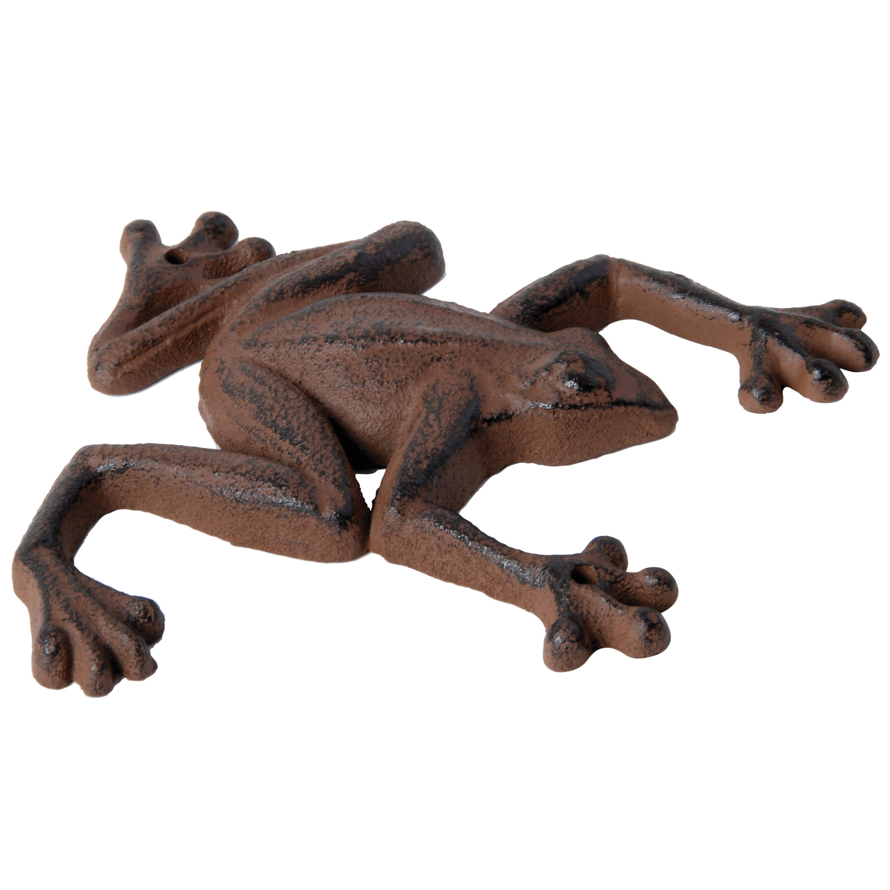 Esschert Design USA - Wholesale Wall Accent - Frog Wall Decoration, Cast Iron, Antique Brown1