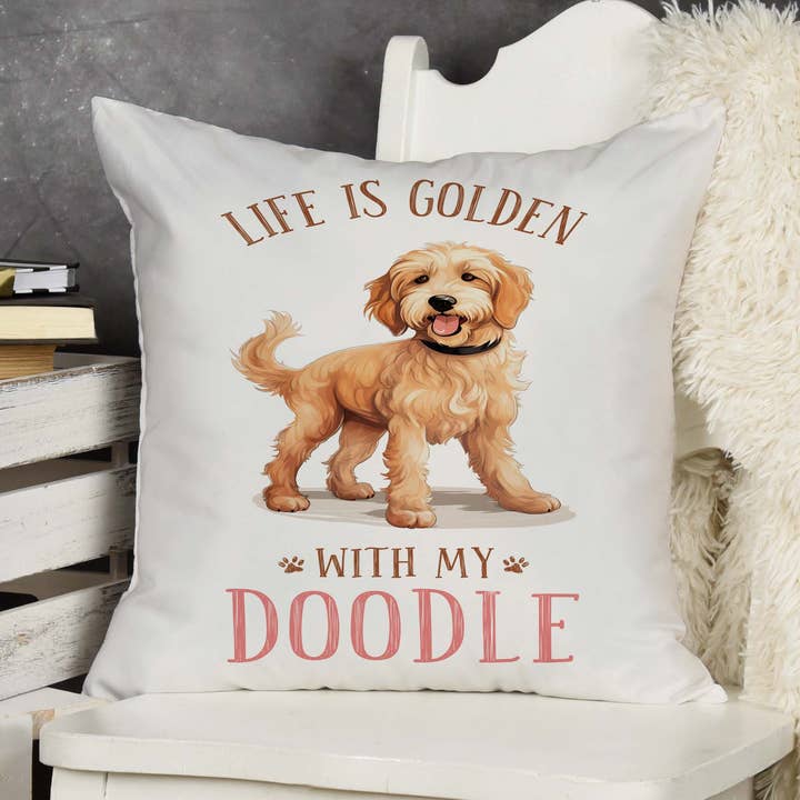 Dekoratives Dekokissen von Life is Golden With My Doodle für den Großhandel von Potter's Printing