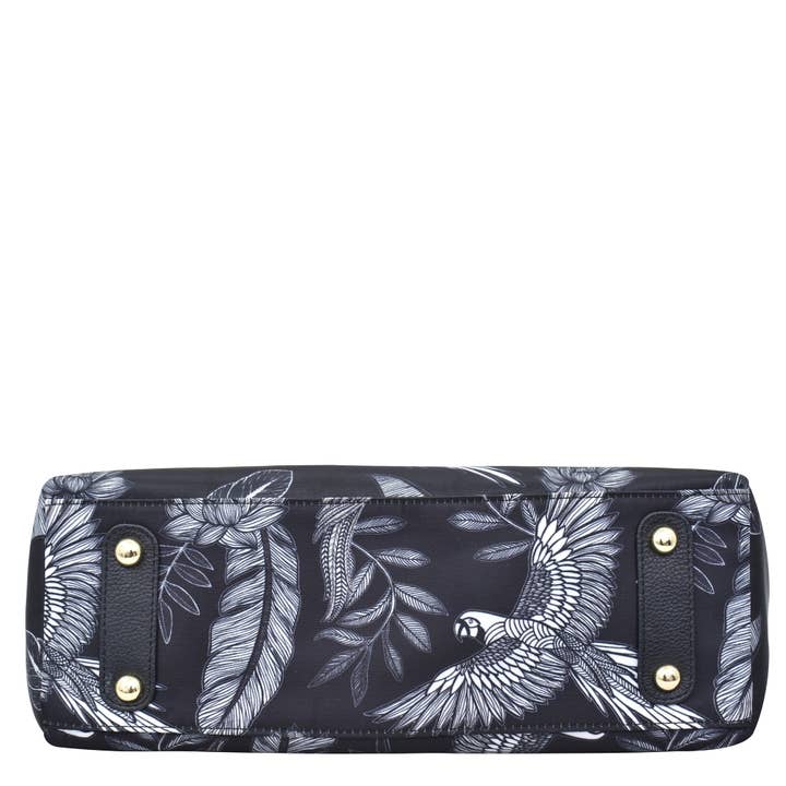 Anuschka & Vanya Lara (Canada) - Wholesale Satchel - Women's - Fabric with Leather Trim Multi Compartment Satchel - 12014
