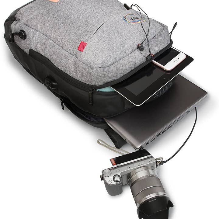 Symphonized - Wholesale Backpack - Unisex - Artix Power Bank Water Resistant Backpack For Laptops, 15.6"