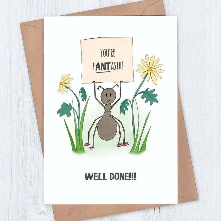 fANTastic Ant Well Done Card for wholesale by Lou Longworth