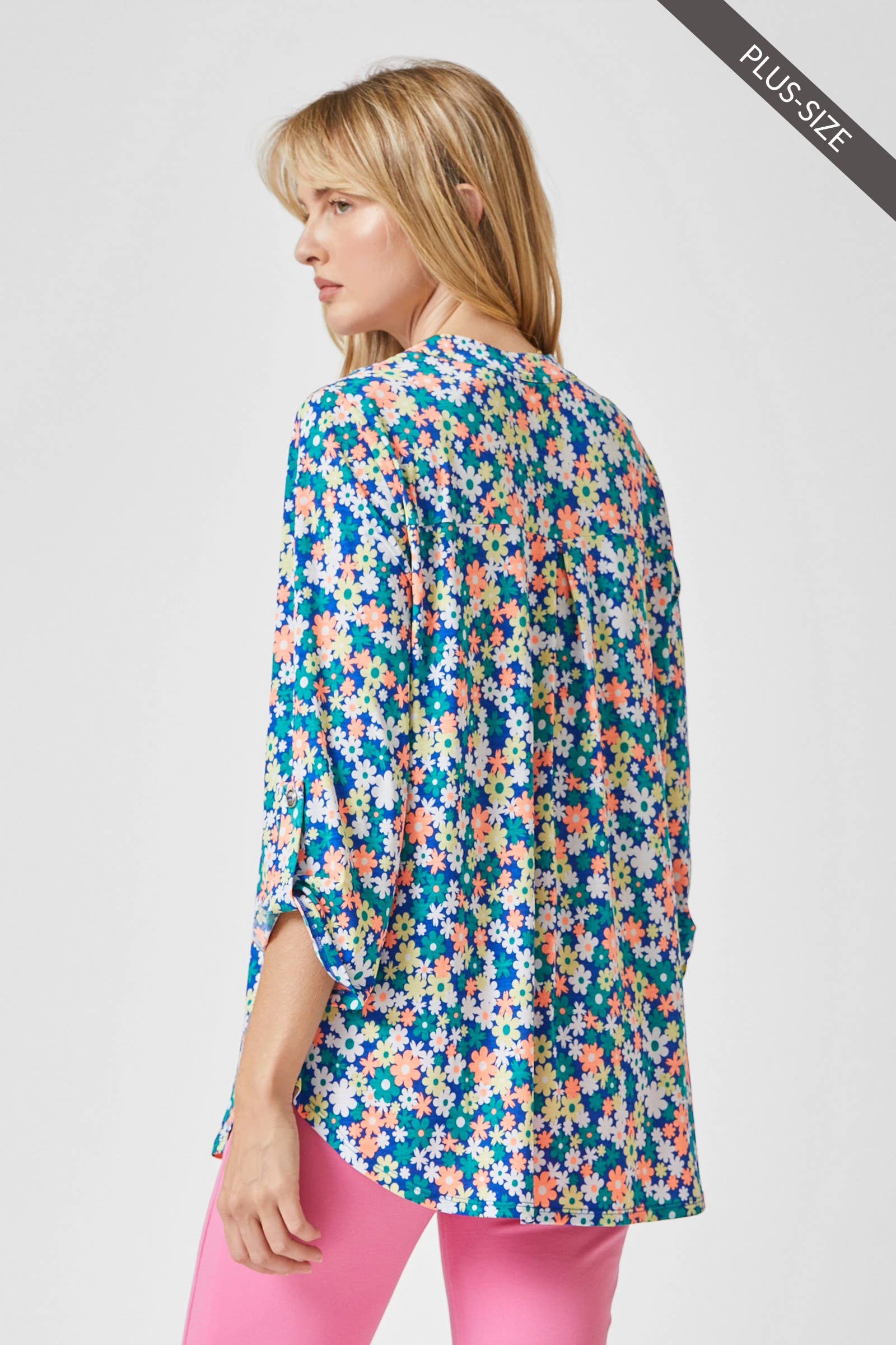 Royal PLUS SIZE 3/4 Sleeve Printed LIZZY Top for wholesale on Faire2