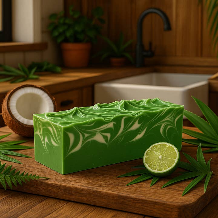 DeShawn Marie Soap Boutique - Venta al por mayor Pastilla de jabón - Pan de jabón de coco y lima de 3,5 LB
