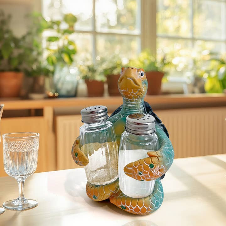 Liffy - Wholesale Salt & Pepper Shaker Set - Sea Turtle Salt and Pepper Shaker Holder Ocean Kitchen Decor3
